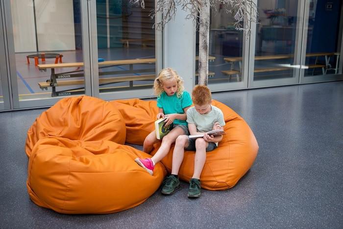 Samen lezen op de zitzak